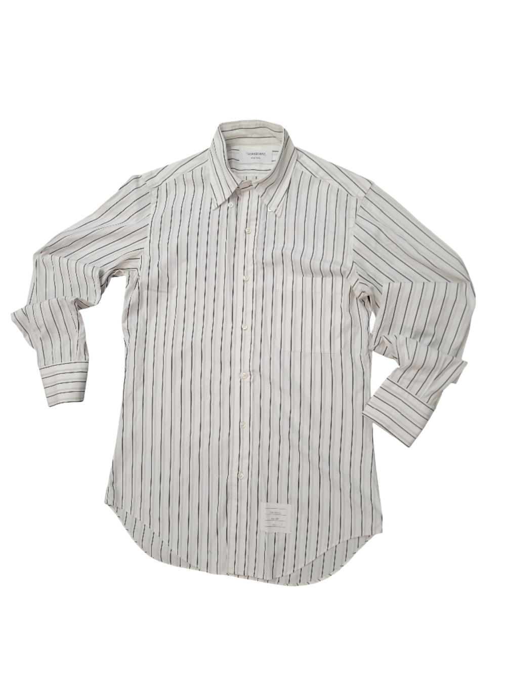 Thom Browne White Shirt with Black Pinstripes